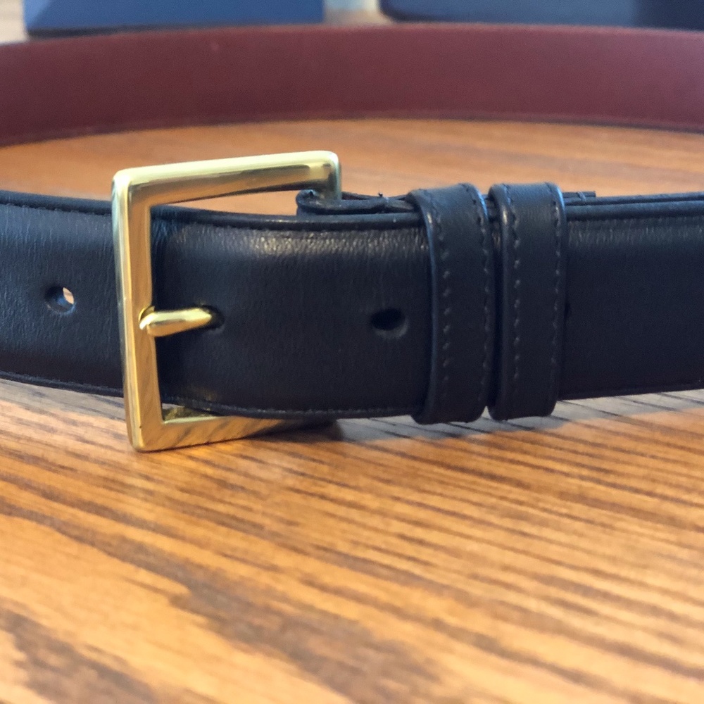 COACH Mens 36" Black Leather Belt